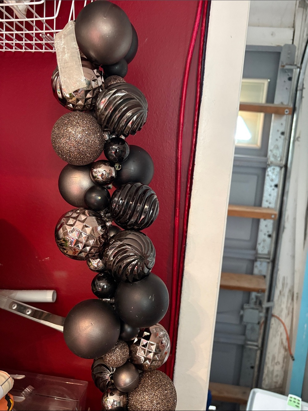 Ashland Metallic and Matte Black Holiday Ornament Garland